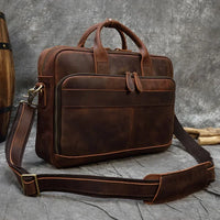 This Retro Laptop Briefcase Bag made of genuine leather and the special design adds a touch of style to your professional look. it's designed to carry all your business essentials.