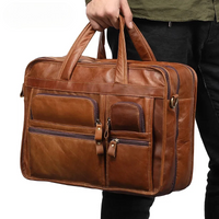 Genuine Leather Men‘s Casual Business Handbag