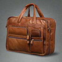 This is a durable genuine leather men's briefcase which is designed for the corporate world, making it a versatile and reliable accessory for your business needs.