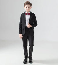 Flower Boys Formal Wedding Suit Kids Prom Party Tuxedo Blazer Children's Day Pinao Performance Costume school uniform 2-14T