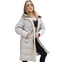 Women's Winter Hooded Plush Padded Warm Parka Long Jacket