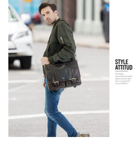 Men's Genuine Leather Business Briefcase Handbag