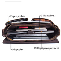 Men's Genuine Leather Business Briefcase Handbag