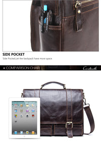 Men's Genuine Leather Business Briefcase Handbag