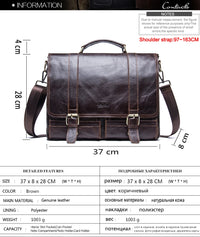 Men's Genuine Leather Business Briefcase Handbag