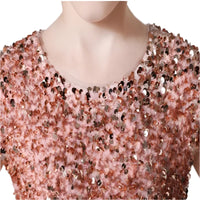 Girls' Sparkly Sequins Short Sleeves Party Dress