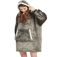 Winter Sherpa Blanket With Sleeves Ultra Plush Fleece Sweatshirt Blanket Hoodie Pink Grey Wine Blue Warm Flannel Hooded Blankets