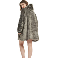 Winter Sherpa Blanket With Sleeves Ultra Plush Fleece Sweatshirt Blanket Hoodie Pink Grey Wine Blue Warm Flannel Hooded Blankets