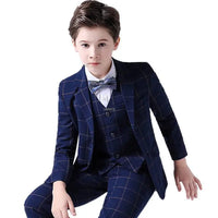 Flower Boys Formal Wedding Suit Kids Prom Party Tuxedo Blazer Children's Day Pinao Performance Costume school uniform 2-14T