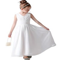 Girls' Chiffon Junior Bridesmaid Sleeveless Dress