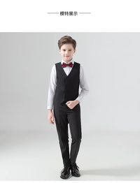 Flower Boys Formal Wedding Suit Kids Prom Party Tuxedo Blazer Children's Day Pinao Performance Costume school uniform 2-14T