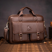 100% genuine leather briefcase is perfect for the business professional. Stay organized with its multiple compartments and secure your belongings with its durable design.