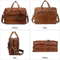 Genuine Leather Men‘s Casual Business Handbag