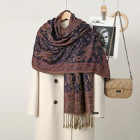 Women's Ethnic Paisley Embroidery Viscose Scarf/Shawl