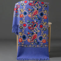 Women's Luxury Embroidery Cashmere Soft Scarf/Shawl