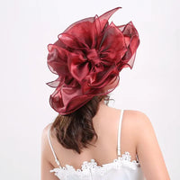 Elegant Summer Bow Derby Wide Hat For Women