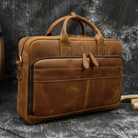 Genuine Leather Men's Business Laptop Handbag