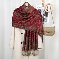 Women's Ethnic Paisley Embroidery Viscose Scarf/Shawl