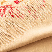 Women's Soft Thick Luxury Floral Embroidery Cashmere Scarf/Shawl
