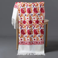 Women's Soft Thick Luxury Floral Embroidery Cashmere Scarf/Shawl