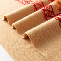 Women's Soft Thick Luxury Floral Embroidery Cashmere Scarf/Shawl