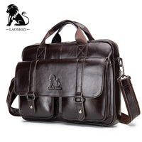 New 100% Genuine Leather Men's Briefcase Laptop Bag