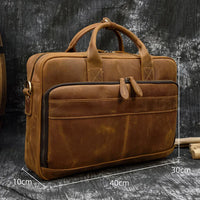 Genuine Leather Men's Business Laptop Handbag