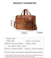 Genuine Leather Men‘s Casual Business Handbag