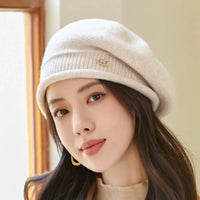 1pc, Women's Stretchy Fleece Beanie Hat with Pocket, Soft and Cozy Acrylic Knit Cap for Autumn and Winter