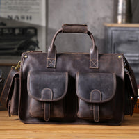Genuine Leather Men's Briefcase Laptop Bag