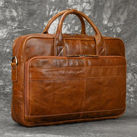 Genuine Leather Business Casual Laptop Handbag