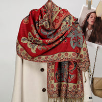 Women's Ethnic Paisley Embroidery Viscose Scarf/Shawl
