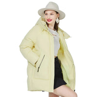 Women's Winter Puffer Mid-length Casual Hooded Windproof Jacket