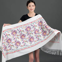 Women's Embroidery Cashmere Thick Soft Warm Scarf/Shawl