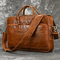 Genuine Leather Business Casual Laptop Handbag