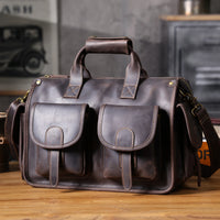 Genuine Leather Men's Briefcase Laptop Bag