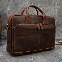 Genuine Leather Business Casual Laptop Handbag