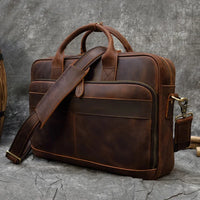 Genuine Leather Business Casual Laptop Handbag