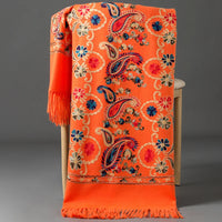 Women's Luxury Embroidery Cashmere Soft Scarf/Shawl
