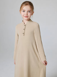 Abaya Ramadan Kebaya Girls 2pcs Muslim Outfits, Long Sleeve Dress + Hijab Set, Kids Abayas Girls Dubai Khimar
