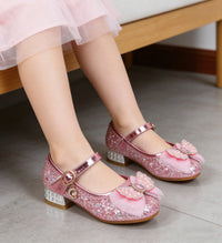Kids' Casual Shoes Girls' Princess Sandals Children's Fashion Pink Blue High Heel Shoes Size 24-36