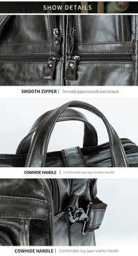 Genuine Leather Men‘s Casual Business Handbag