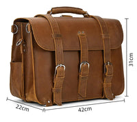 Genuine Leather Vintage High Capacity Laptop Bag