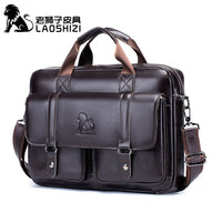 New 100% Genuine Leather Men's Briefcase Laptop Bag