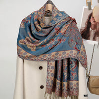Women's Ethnic Paisley Embroidery Viscose Scarf/Shawl