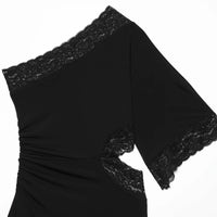 Women's Lace Dress Elegant Female Party Dresses Summer Casual Woman Backless Short Dress Vintage Vestidos Black Evening Dresses