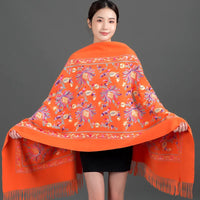 Women's Embroidery Cashmere Thick Soft Warm Scarf/Shawl