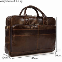 Genuine Leather Men's Business Laptop Handbag