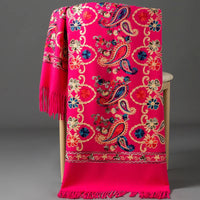 Women's Luxury Embroidery Cashmere Soft Scarf/Shawl