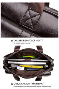 New 100% Genuine Leather Men's Briefcase Laptop Bag